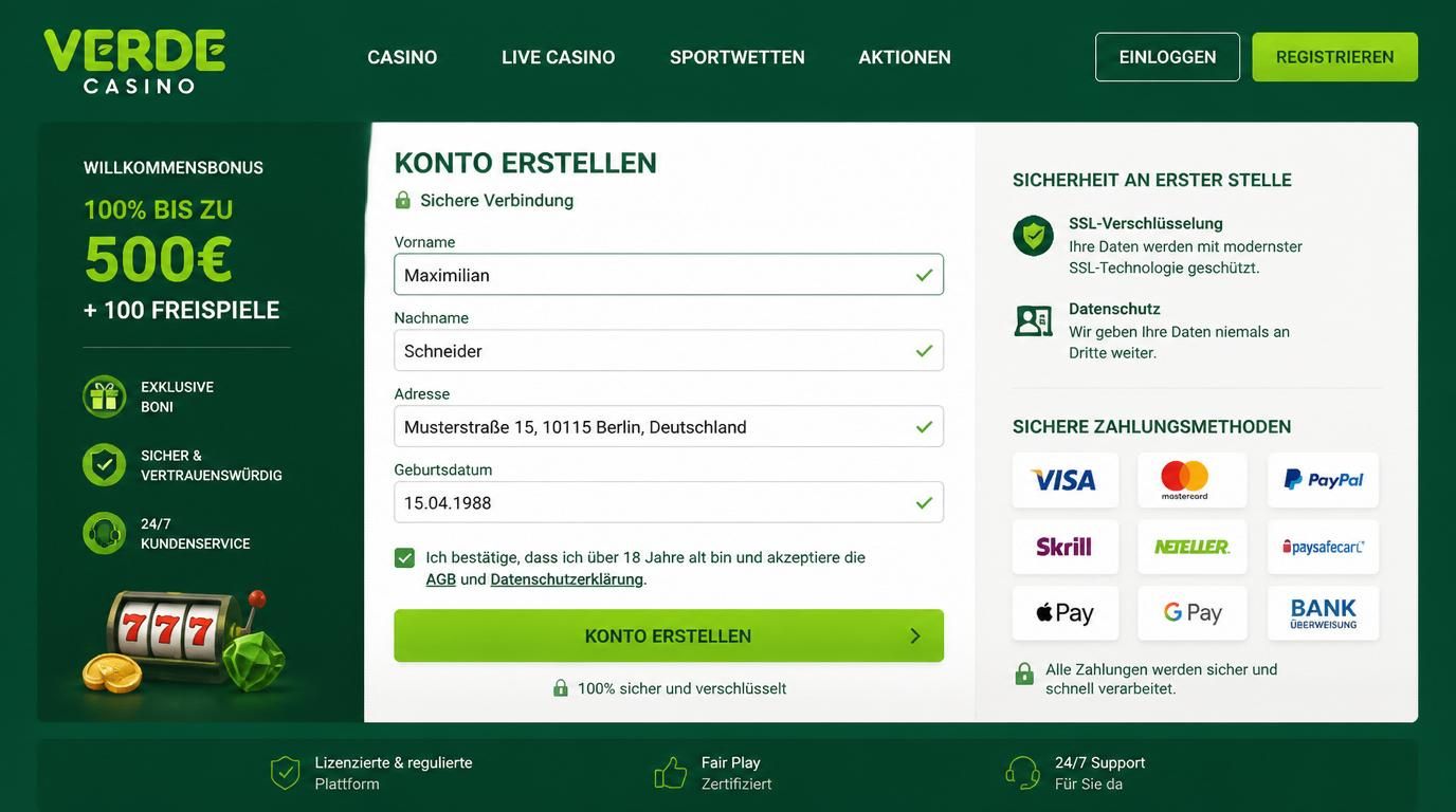Ein Blick auf ein Formular mit echten Daten und Sicherheitsmerkmalen in deutscher Sprache